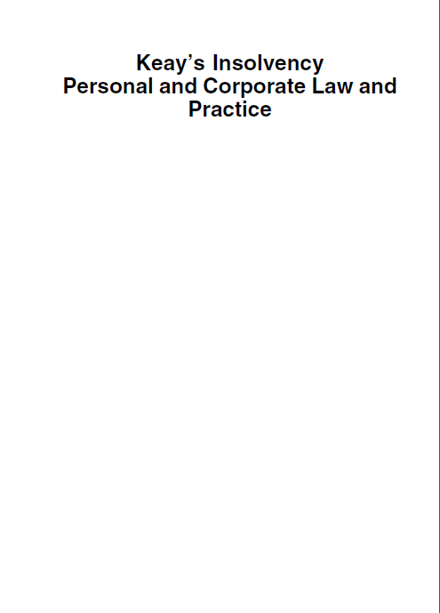 Keay's Insolvency: Personal & Corporate Law and Practice - Orginal Pdf